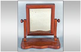 Solid Mahogany Small Dressing Top Mirror with original silvered mirror, 14 inches high.