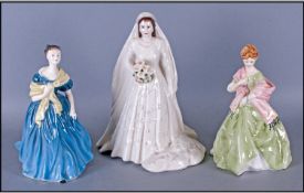 Royal Doulton Figure `Adrienne` HN 2304. 7.75`` in height, Together with Royal Worcester Figure `