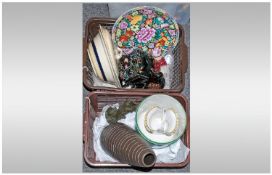 Collection of Ceramics including glass paperweight, Oriental plate, serving dish etc