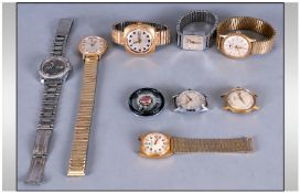 Collection Of 9 Vintage Gents Mechanical Watches Junglans, Roamer, Timex, Alfa Romeo, Steering