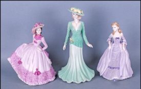 Collection of 3 Coalport Ladies, Comprises Beaumonde Jill, Beaumonde Christine and Beaumonde