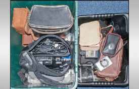 Box Containing A Mixed Collection Of Cameras And Associated Items, Comprising German Lens Marked
