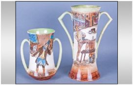 Royal Doulton Dickens Series Ware Early Two Handled Jugs, 1. Sam Weller D2973, 8`` in height, 2.