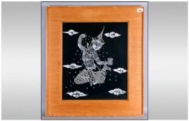 Abstract Indian Picture Of Cloth Of A Lady. 23x26`` including frame.