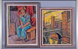 Pair Of Very old Chalk Art School Paintings by J.Lye. approximately 40x50cm.