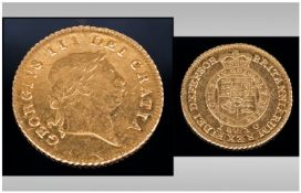 George III 22ct Gold Half Guinea. Date 1810. E.F Condition.