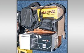 Collection of Cameras comprising Kodak ITT Magic Flash, Polaroid Supercolour 635, Polaroid land