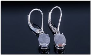 Natural Silver Sapphire Drop Earrings, the rare silver sapphire, found only recently in an Indian