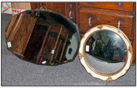 Gilt Framed Circular Mirror, together with an unframed 12 sided mirror. 26.5`` in diameter.