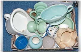 Box Of Miscellaneous Ceramics Including Vases, Jugs, Bowls etc.