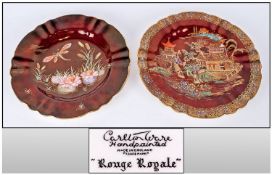 Carltonware Hand Painted Rouge Royale New Mikado Patterned Shallow Dish, 9`` in diameter. Plus one