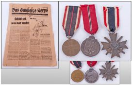 Military Interest Comprising War Merit Medal, German Russia Campaign Medal, War Merit Cross And A