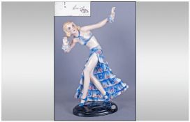 Goldscheider Lorenzl Art Deco Figure `Dancer` Circa 1920`s. Number to base 70058 226, Stands 13.5``
