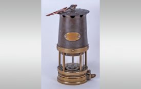 Brass Miners Lamp, 10 inches in height.