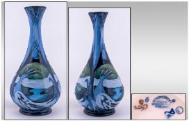 Moorcroft Modern Tube Lined And Oviform Shaped Vase `Knypersley` Pattern designer Emma Bossoms.