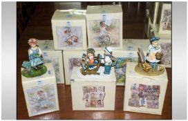 The Leonardo Collection ``Paint Box Poppets`` Ceramic Figures.  Collection of 8 ceramic figures
