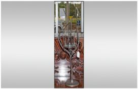 Black Wrought Iron Candle Holder, 26 inches in height.