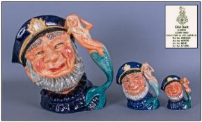 WITHDRAWN    Royal Doulton Character Jugs Set Of Three. 1, Old Salt large, D 6551, height 7.5