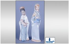 Lladro Figures, 2 in total. 1.`Baltasar King Model number 4675, 8`` in height, 2. Girl with
