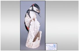 Goebel Early Spotted Woodpecker Figure,  Goebel marks to base. Stands 7.5`` in height.