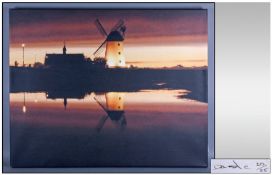 Modern Canvas Print Titled ``The Windmill`` by David Culshaw. Limited Edition, 20/25. Provenance