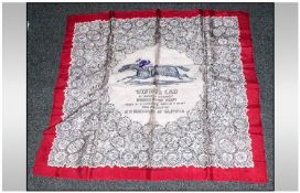 Interesting Silk Scarf  Depiciting the winners of The Derby from the commencement in 1780.