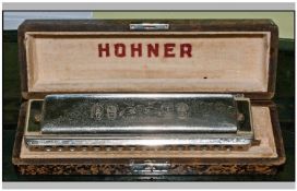 Hohner Mouth Organ In Original Case supplied by Musik Instrumente Rawie Osnabruck C1930`s.