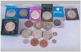 Small Mixed Lot Of Mostly Commemorative Coins To Included A 1951 Festival Of Britain, 1935 Crown