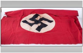 German National Socialist Party Flag, Swastika Stitched To Both Sides 30 x 40 Inches.