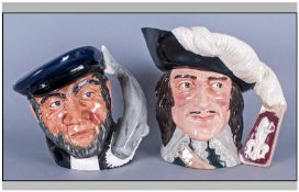 Royal Doulton Character Jugs, 2 in total. 1. D`Artagnan  D6691, 2. Capt. Ahab D6500.