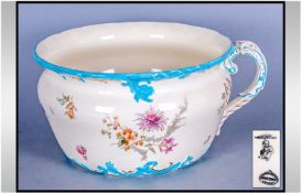 Bishop & Stonier Floral Rococo Style Chamber Pot, made for Harrod`s retail, the pot having transfer