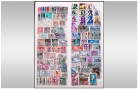 Sixteen Page Stamp Stock Book Of German Origin, with wide variety of stamps from France, Italy,