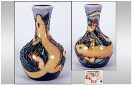 Moorcroft Small Modern Vase Ranatonga `Yellow Lizard` date 1998, 4`` in height. Excellent