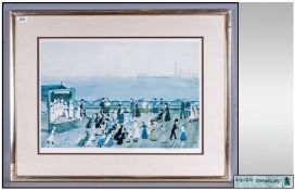 Helen Bradley (1900-1979) Pencil Signed Coloured Print, titled ``Blackpool North Pier`` with blind