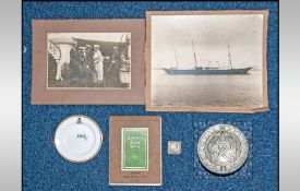 Memorabilia Of Herbert Peers Worked On The Royal Yacht H.M Yacht Victoria & Albert, with photo of