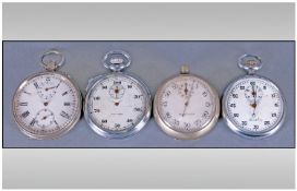 Collection Of Four Vintage Pocket Watch Stopwatches for spares or repairs, Waltham, Elgin,