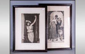 Pair Of Framed Black & White Prints 1. `The Last Watch Of Hero` 2. `Wedded` after the picture by