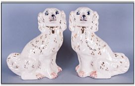 Pair of Staffordshire Flatback Dog Figures, 13 inches high.