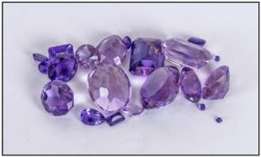Collection Of Loose Amethyst Stones, various sizes, approximately 100cts.