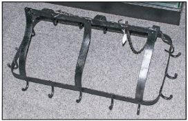 Black Iron Suspended Pan/ Implements Rack.