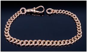 Edwardian 9ct Gold Albert Bracelet All links marked 375. 11.5 grams, 7.25`` in height.
