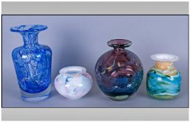 Four Pieces Of Contemporary Art Glass, one signed Gozo glass, another signed Mdina, one signed