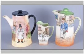 Royal Doulton Collection Of Early Series Ware Lidded Jugs 1. `Gaffers` DXL10, 8`` in height, 2. `