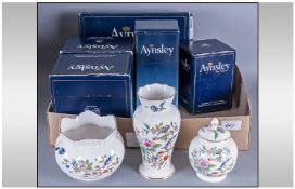 Collection Of Aynsley Pottery. Comprising of ``Windsor rose bowl``, ``Windsor Cov`d box, ``Pembroke