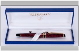 Waterman Paris Quality Fountain Pen plat & gold nib. Excellent condition. boxed.