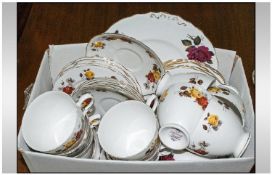 TWO Colclough China part teaset. Comprising Cake plate, milk jug, cup & saucers.