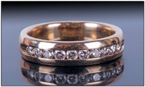 14ct Gold Diamond Eternity Ring, 10 brilliant cut Diamonds, weight 0.50cts. Channel set, weight