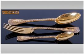 Victorian Boxed Set Of Victorian Silver Cutlery, comprising large spoon, tea spoon & knife, heart &