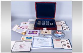 Mixed Lot Of Modern Commemorative Coins Some Silver, British History Reproduction Coins, Westair,