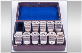An Unusual Boxed Set Of Victorian Silver Plated Serviette Rings, in the form of a Buckland Belt